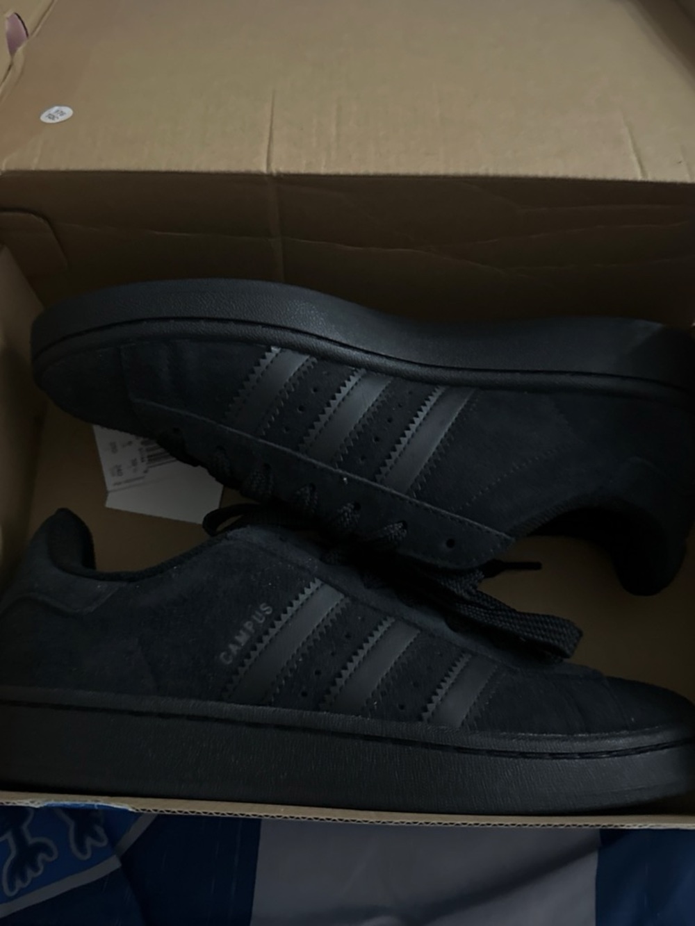 adidas Black Campus Suede Low-Top Sneakers